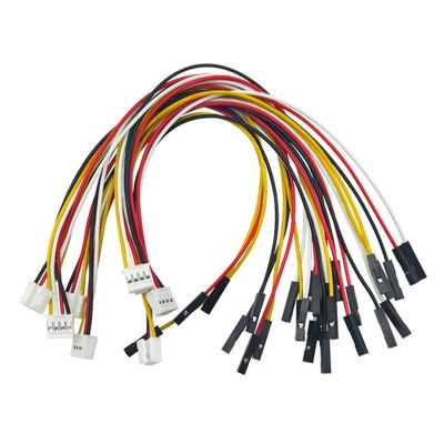 BHUPWZE 10Pcs HY2.0 2P/3P/4P/5P/6 Pin to 2.54mm Male/Female Wire Connector Color Cable(200MM,Female_/_4P)