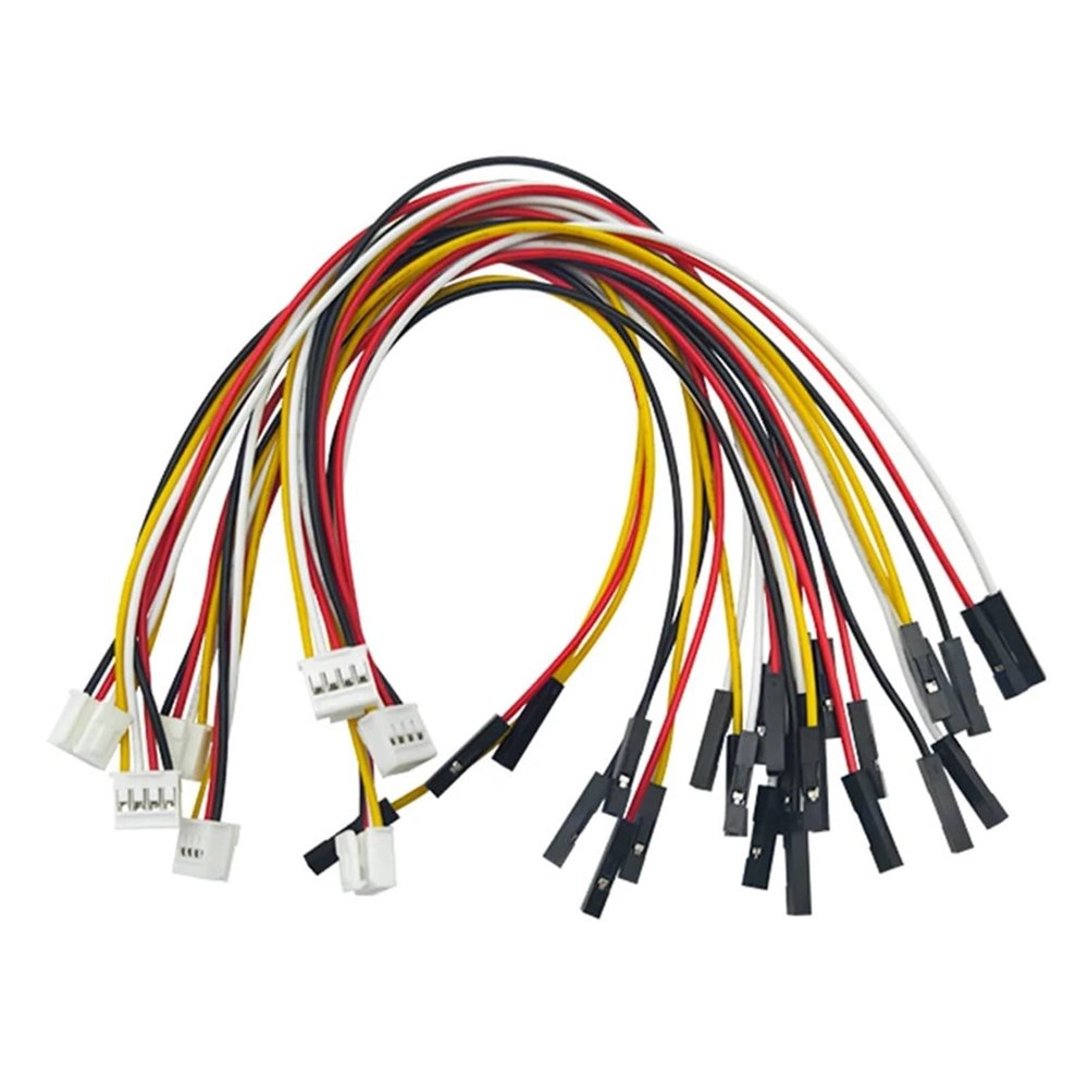 BHUPWZE 10Pcs HY2.0 2P/3P/4P/5P/6 Pin to 2.54mm Male/Female Wire Connector Color Cable(200MM,Female_/_4P)
