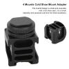 Cold Shoe Mount Plate Adapter Aluminum Alloy 4 Mounts Hot Cold Shoe Accessory for Camera Microphone Flashlight Black 30x30x30mm view 3