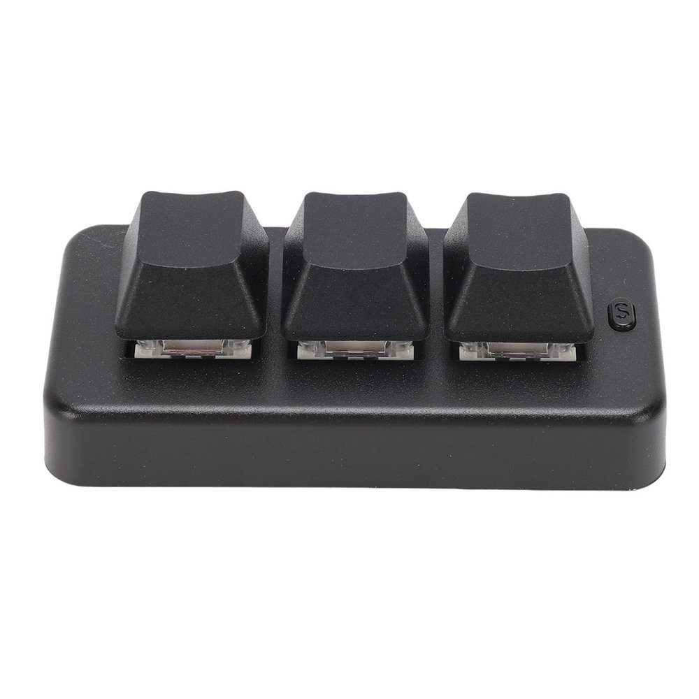 GOWENIC 3 Keys Keyboard, Ergonomic Comfort, Customizable Keyboard, Long Lasting Use, with Dual Modes, for Gaming and Work (Black)