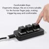 GOWENIC 3 Keys Keyboard, Ergonomic Comfort, Customizable Keyboard, Long Lasting Use, with Dual Modes, for Gaming and Work (Black) view 3