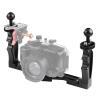 Compatible for Camera Diving Housings - Aluminium Alloy Dual-Handle Underwater Tray, Stabilizer with Video Light Mount(Black) view 2