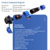 ZBLZGP FD20 IP68 Weatherproof 6 Pin Soldering-Free Connector Low Contact Resistance Male Female Panel Plug, Suitable for ATV Electrical Kits & UTV Accessory Wiring view 3