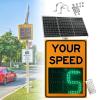 NzEupno Wireless Solar Speed Limit Sign, LED Speed Radar Feedback Detector Display with Remote Control, SolarPower, Weatherproof for Traffic Calming Orange-24''35 view 1
