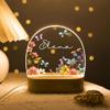 MDPrints Global Personalized Baby Gifts, Personalized Night Light for Kids, Baptism Night Light with Wooden Base, Bedroom Decor, Nursery Light, Baptism Gifts for Girl Boys (Wildflower TM03) view 1