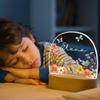 MDPrints Global Personalized Baby Gifts, Personalized Night Light for Kids, Baptism Night Light with Wooden Base, Bedroom Decor, Nursery Light, Baptism Gifts for Girl Boys (Wildflower TM03) view 2