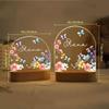 MDPrints Global Personalized Baby Gifts, Personalized Night Light for Kids, Baptism Night Light with Wooden Base, Bedroom Decor, Nursery Light, Baptism Gifts for Girl Boys (Wildflower TM03) view 3