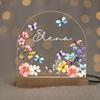 MDPrints Global Personalized Baby Gifts, Personalized Night Light for Kids, Baptism Night Light with Wooden Base, Bedroom Decor, Nursery Light, Baptism Gifts for Girl Boys (Wildflower TM03) view 4