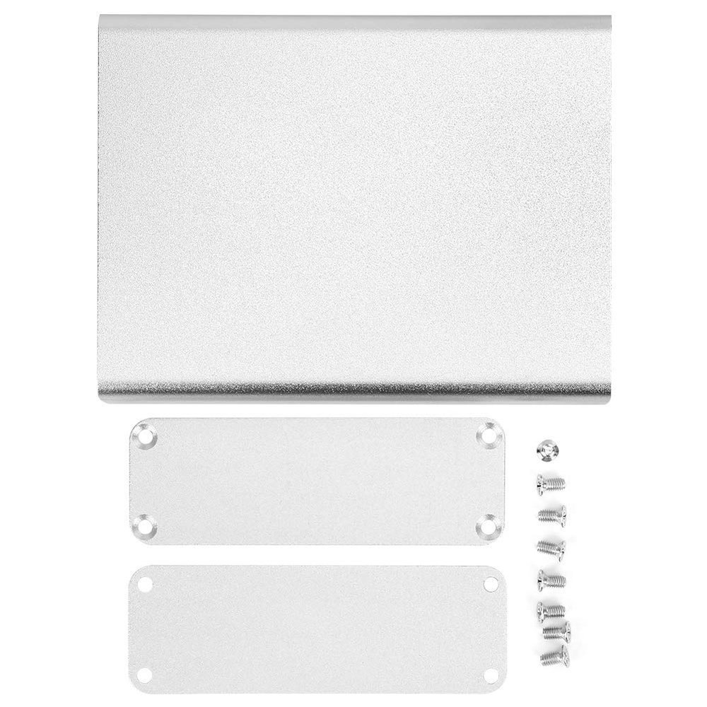 Aluminux84x110mm, Industrial Aluminum Enclosure, Die Casting Rated DIY Electronic with Baffles and Ss, Matte Silver h for PCB Junction