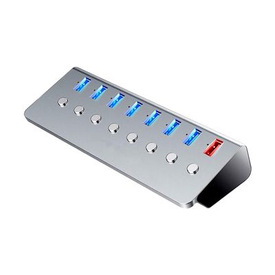 DECORNIJIA USB Hub Ports with Charging Port Independent Off Switch USB Expansion Transfer for Laptops and Computers for Simultaneous Data and Charging