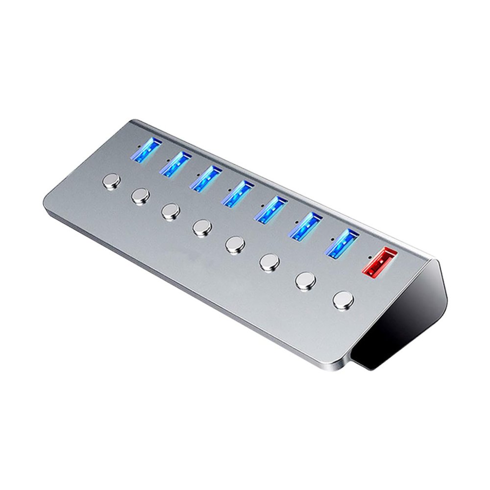 DECORNIJIA USB Hub Ports with Charging Port Independent Off Switch USB Expansion Transfer for Laptops and Computers for Simultaneous Data and Charging