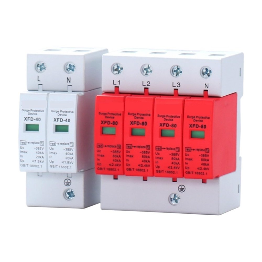 1PCS 1P 2P 3P 4P House Lightning Surge Protector Protective Low-Voltage Arrester Device 380V Lightning Protection Device(3,60KA)
