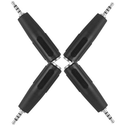 BAZEITFLOW 4PCS Female to Male Headset Adapter with Anti-Slip Texture Audio Converter for Microphones Smartphones Players Plug and Play Audio Coupler Random Color
