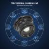 35mm Camera Lens F1.4, Full Frame Manual Focus, White - Large Aperture, Optical Coating, Compatible with RF Mount Cameras (Black) view 2