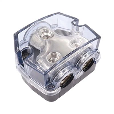 APOFKAV Car audio two-way power splitter, 0 AWG input to 0/4 AWG output, for power cable connection. Be applicable(0GA 1(IN)-0GA 2 Out)