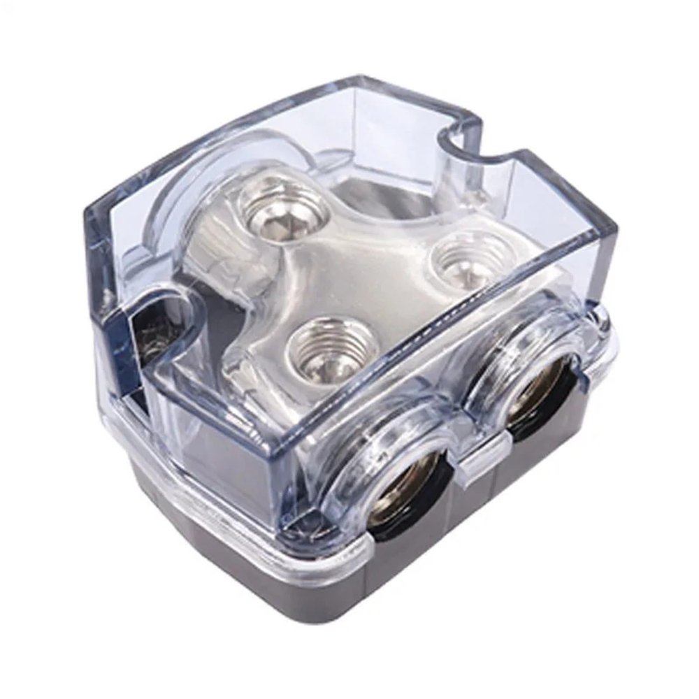 APOFKAV Car audio two-way power splitter, 0 AWG input to 0/4 AWG output, for power cable connection. Be applicable(0GA 1(IN)-0GA 2 Out)