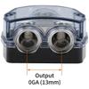 APOFKAV Car audio two-way power splitter, 0 AWG input to 0/4 AWG output, for power cable connection. Be applicable(0GA 1(IN)-0GA 2 Out) view 2