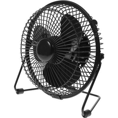 BESPORTBLE Mini USB Desktop Fan with LED Clock and Temperature Display Portable Metal Cooling Fan with Rotation for Home Office Dorm and Travel Use