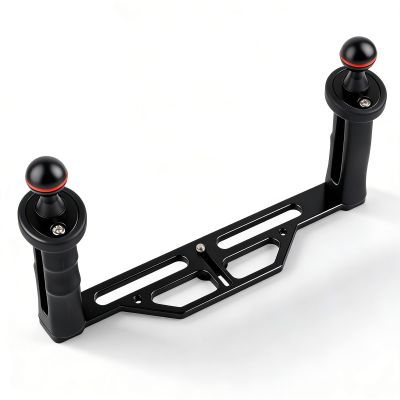 Dual Handle Aluminum Tray Stabilizer Rig, Underwater Camera Tray, Black - Lightweight Design, Ergonomic Grip, Ideal for Diving and Filming
