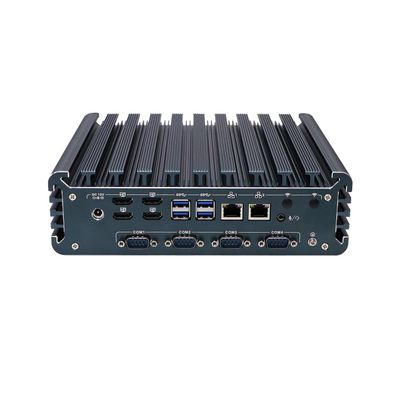 ANDAQI Fanless Industrial PC, Mini Computer, IPC, Core I5 1235U, IX12, 4 x HDMI, 2 x LAN, 4 x COM COM1/2 for RS232/RS485, TPM2.0, 32G RAM, 512G SSD
