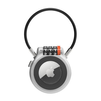 UP Security AirTag Holder with Combination Cable Lock, Compatible with Apple Air Tag, AirTag Holder for Kids Backpack, Luggage, Suitcase, Stroller, Car Key, Keychain, GPS Tracking Device Air Tag Case