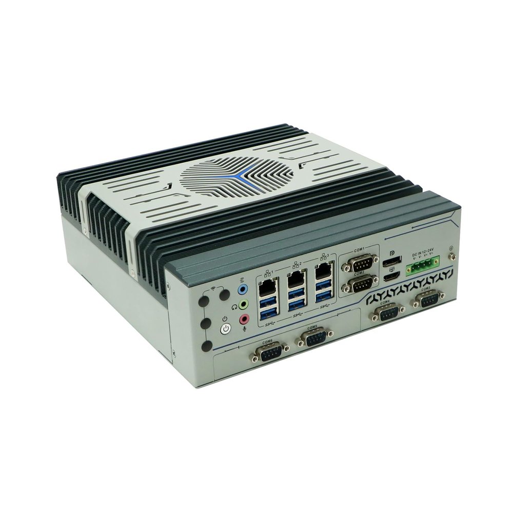 ANDAQI Din Rail Industrial PC, Embedded Computer, I3 10300T 10305T, IX14, TPM2.0, 3 x LAN, 6 x COM, 12-24V Phoenix, Support Watchdog, PXE, WOL, 64G RAM, 1TB SSD