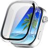 3 Pack Hard Case for Redmi Watch 6 with Screen Protector, Hard PC Protective Case Shockproof Anti-Scratch Bumper Cover with Tempered Glass (Clear/Clear/Clear) view 2