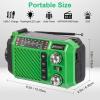 Hand Crank Emergency Weather Radio with 2600mAh/9620mWh Power Bank, NOAA AM FM Shortwave Portable Radio, Solar & USB-C Charging, Flashlight, SOS Alarm for Emergency Kits (Green) view 2