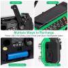 Hand Crank Emergency Weather Radio with 2600mAh/9620mWh Power Bank, NOAA AM FM Shortwave Portable Radio, Solar & USB-C Charging, Flashlight, SOS Alarm for Emergency Kits (Green) view 4