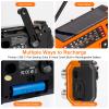 Hand Crank Emergency Weather Radio with 2600mAh/9620mWh Power Bank, NOAA AM FM Shortwave Portable Radio, Solar & USB-C Charging, Flashlight, SOS Alarm for Emergency Kits (Orange) view 4
