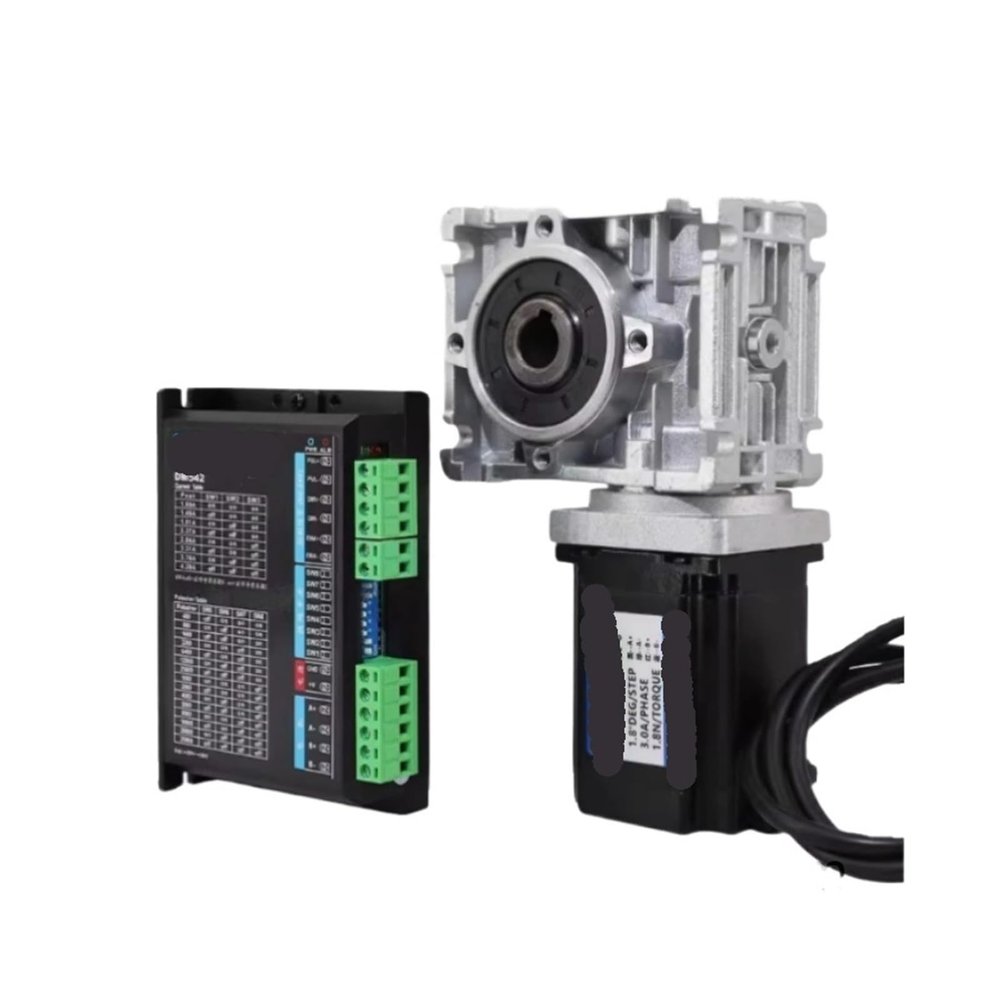 1pcs Nema 23 Motor Worm Gearbox Driver Kit NMRV030 Gear Reducer Ratio 5:1-80:1 Stepper Motor 1.2N to 2.8Nm Hybrid Motor Output 14mm(2.3N with RV030,Ratio 7.5_DM542)