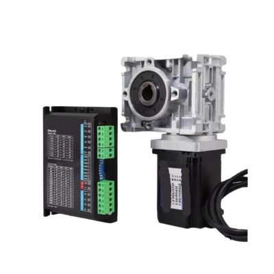 1pcs Nema 23 Motor Worm Gearbox Driver Kit NMRV030 Gear Reducer Ratio 5:1-80:1 Stepper Motor 1.2N to 2.8Nm Hybrid Motor Output 14mm(1.2N with RV030,Ratio 80_DM542)