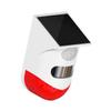 POPETPOP Solar Outdoor Infrared Alarm Detector with Audible and Vibration Alert Weatherproof Home Security Sensor for Villas Construction Sites and High-Pressure Areas White and Red view 1