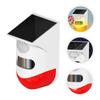 POPETPOP Solar Outdoor Infrared Alarm Detector with Audible and Vibration Alert Weatherproof Home Security Sensor for Villas Construction Sites and High-Pressure Areas White and Red view 3