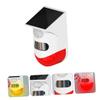 POPETPOP Solar Outdoor Infrared Alarm Detector with Audible and Vibration Alert Weatherproof Home Security Sensor for Villas Construction Sites and High-Pressure Areas White and Red view 4