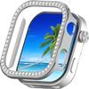 2 Pack Bling Case Compatible with Redmi Watch 6 Cover Hard PC Crystal Diamonds Rhinestone Protective Bumper Shell for Redmi Watch 6, No Screen Protector (Silver/Rose Gold) view 3
