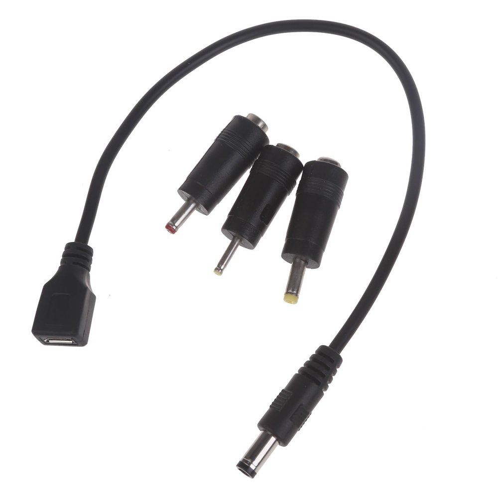 5V USB Female to Male Adapter Set with 4.0mm 3.5mm 2.5mm Adapter Plugs for Routers and Cameras