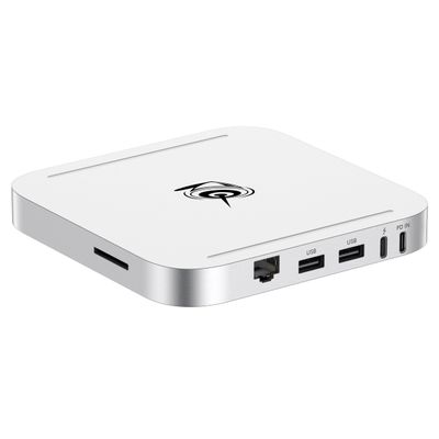 Beelink Mate SE-A 80Gbps USB-C Docking Station, Dual M.2 PCIex2 SSD Slot(16TB Max), USB-A3.0 * 2, 2.5G LAN*1, SD4.0 * 1, for SER8/SER9 PRO/Laptops/Desktop PC/Mini PC, Aluminum Alloy, Frost Silver