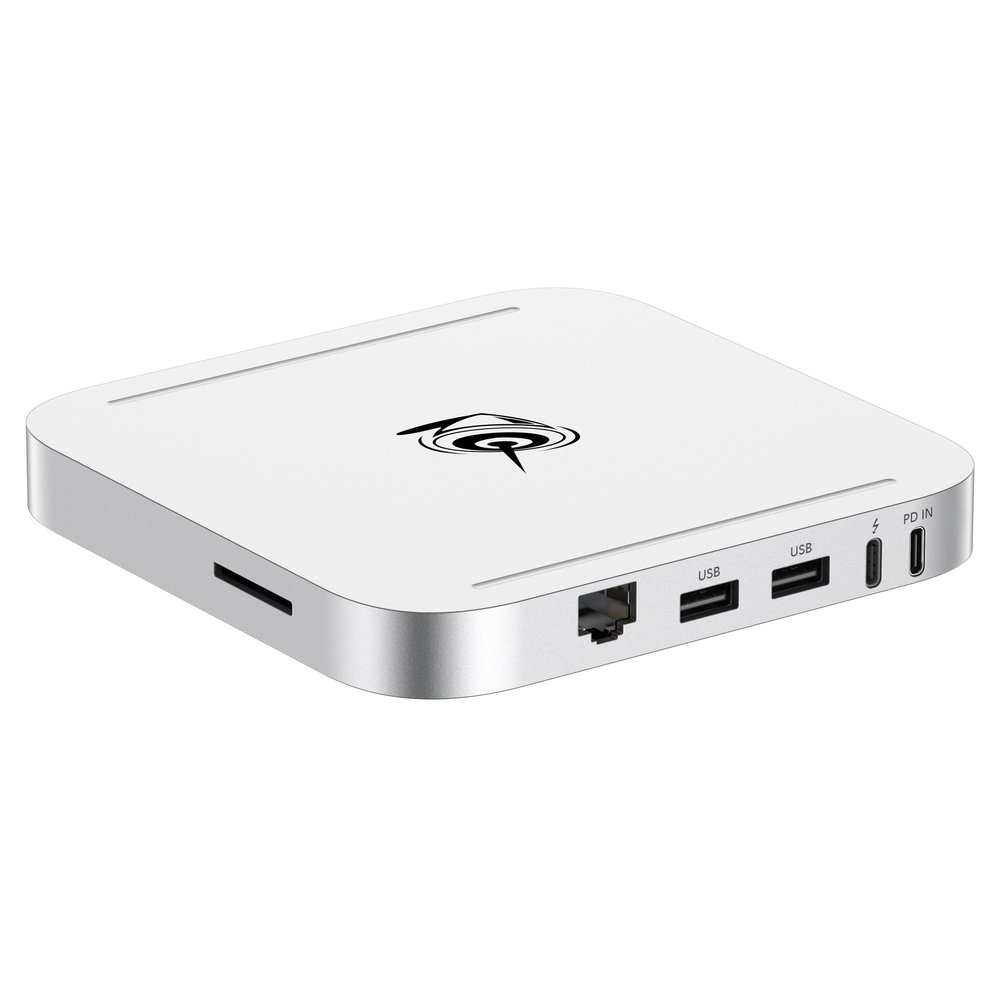 Beelink Mate SE-A 80Gbps USB-C Docking Station, Dual M.2 PCIex2 SSD Slot(16TB Max), USB-A3.0 * 2, 2.5G LAN*1, SD4.0 * 1, for SER8/SER9 PRO/Laptops/Desktop PC/Mini PC, Aluminum Alloy, Frost Silver