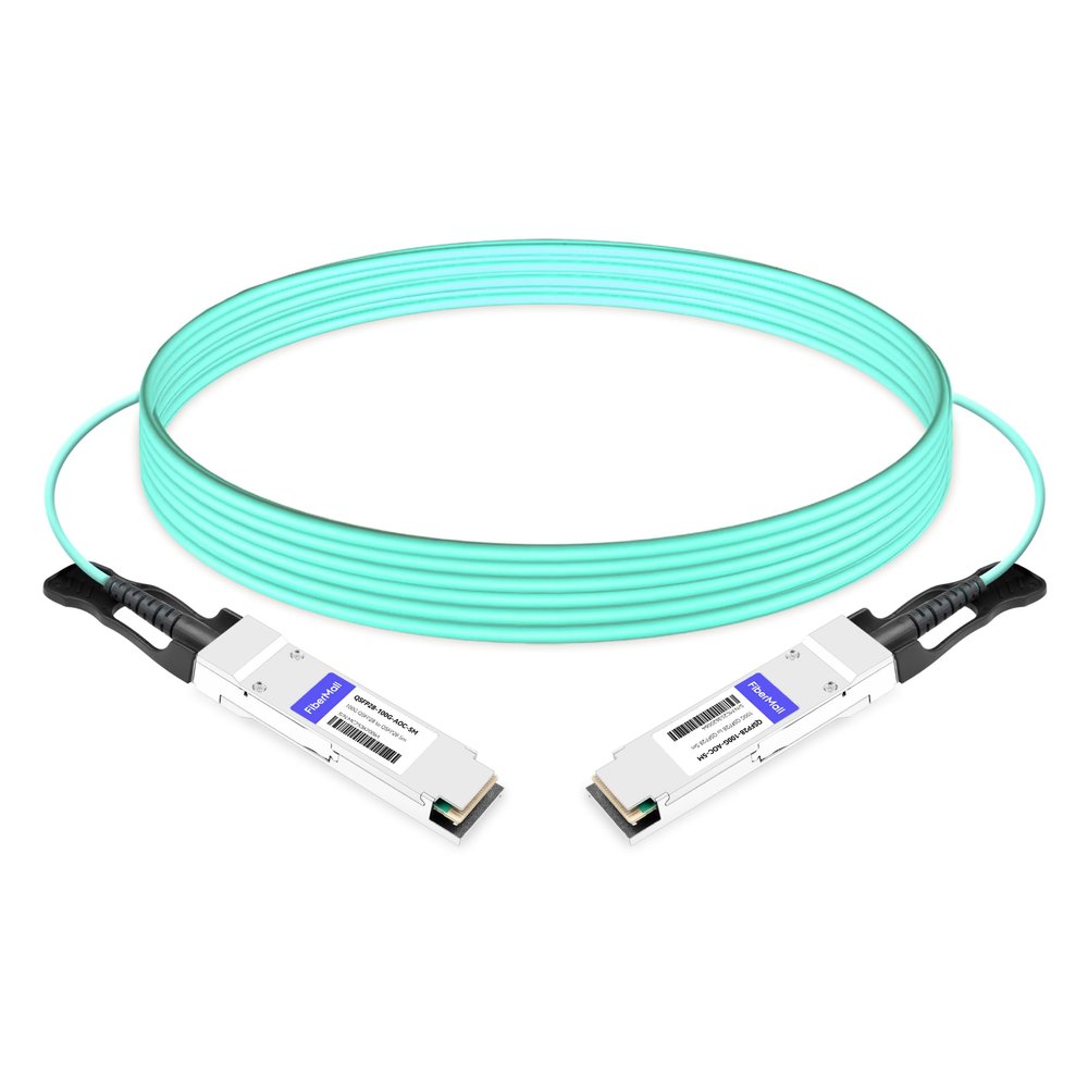100G QSFP28 to QSFP28 Infiniband EDR Active Optical Cable Compatible with NVIDIA MFA1A00-E005, 70m on OM3 Multimode Fiber (MMF) and 100m on OM4 MMF,5m(16ft)