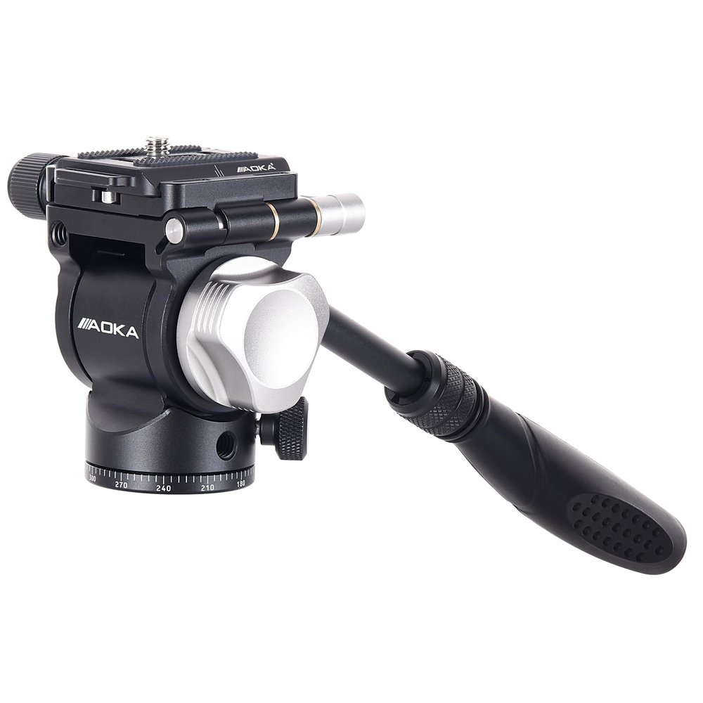AOKA Tripod Fluid Head,Damped Overhead and Low-Angle Shooting, Adjustable Platform for Vertical Shooting,Arca Swiss-Compatible Fluid Head Mount-ST3 (ST3)