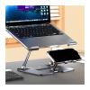 Adjustable Carbon Steel Laptop Stand -Tablet & Phone Compatible Foldable Desktop 2-in-1 Ergonomic Heat Dissipation Design(Black) view 2