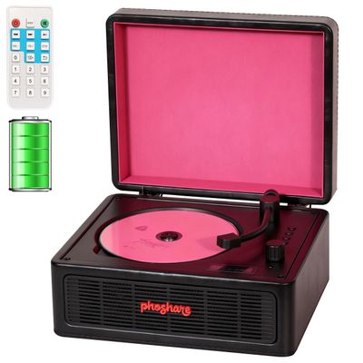 MANAYO Retro Tabletop CD Player with Bluetooth Receiver & Transmitter - Portable Wireless Music Streaming to Headphones/Speakers, USB/AUX, Remote