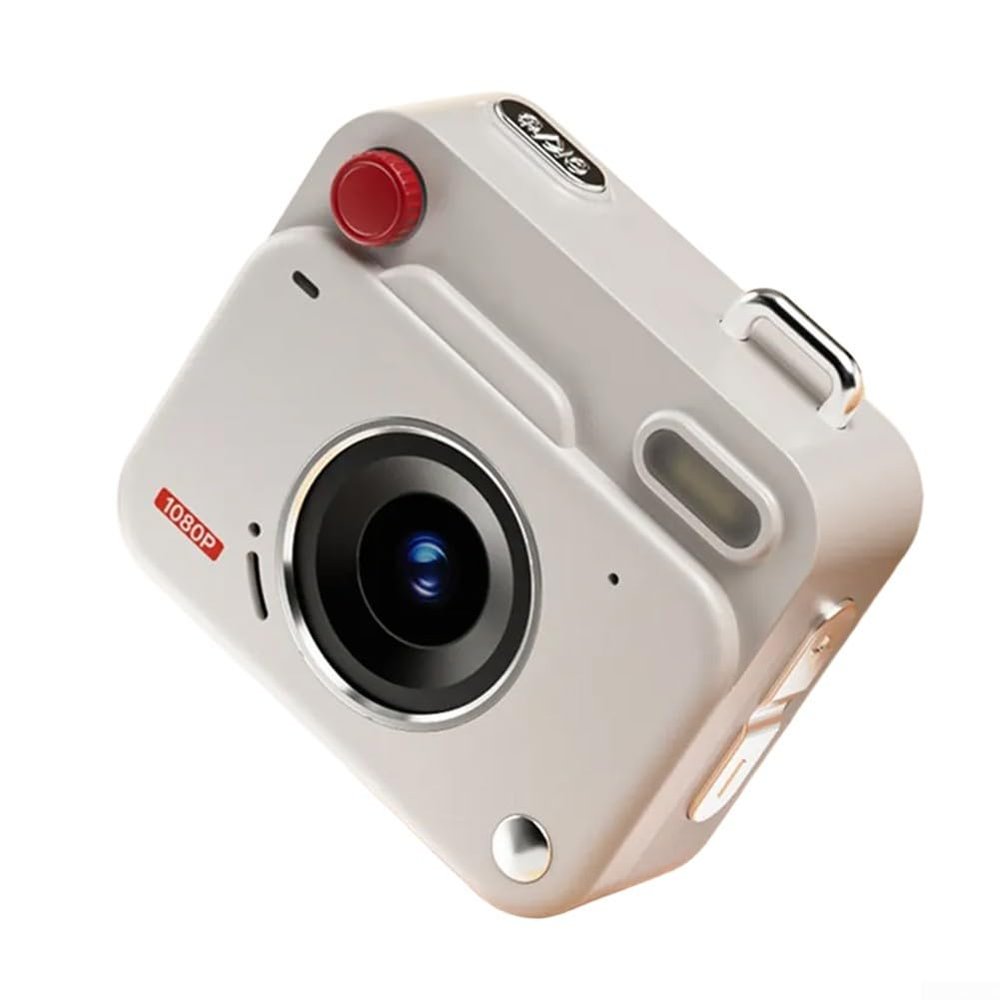 Mini Retro Digital Camera with CCD 8MP Sensor, HD 1080P Photography and Video Recording, Compact 9.5x7.4x3.6 cm Electronic Image Stabilization, Automatic Controls for Students(White)