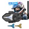 Moman Motorcycle Intercom, Group Intercom Communication Systems, FM, Hi-Fi Stereo, CVC Noise Cancellation, Waterproof BT5.1 Helmet Speaker Headset, 24 Riders Mesh Communicate(CPX 1 Pack) view 1
