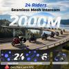 Moman Motorcycle Intercom, Group Intercom Communication Systems, FM, Hi-Fi Stereo, CVC Noise Cancellation, Waterproof BT5.1 Helmet Speaker Headset, 24 Riders Mesh Communicate(CPX 1 Pack) view 2