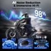 Moman Motorcycle Intercom, Group Intercom Communication Systems, FM, Hi-Fi Stereo, CVC Noise Cancellation, Waterproof BT5.1 Helmet Speaker Headset, 24 Riders Mesh Communicate(CPX 1 Pack) view 3