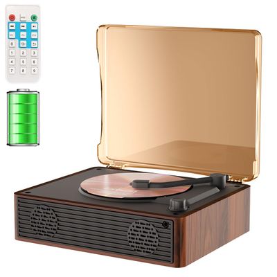 MANAYO X99 Portable CD Player Bluetooth, Walnut Wood & White, Clear Acrylic Cover, CD Player with Bluetooth USB AUX for Home Desktop Decor