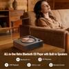 MANAYO X99 Portable CD Player Bluetooth, Walnut Wood & White, Clear Acrylic Cover, CD Player with Bluetooth USB AUX for Home Desktop Decor view 3