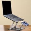 Adjustable Laptop Stand Phone Holder Foldable Carbon Steel Desktop Risers for 10-17.3Inch Device Ergonomic Cooling Desig view 2
